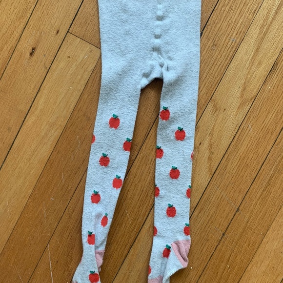 Hanna Andersson Chambray Daisy Dress + 2 Stockings 12-18 months - Picture 5 of 6